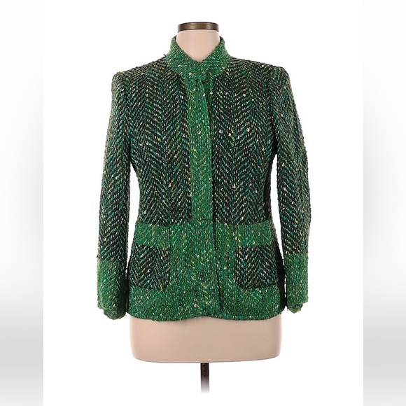 Rena Lange Jackets & Blazers - Rena Lange Green Boucle Evening Jacket Blazer